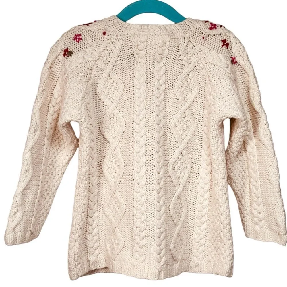 Baby Gap Girls Knit Embroidered Flowers Wool Blend Cardigan Sweater. 5. 5T.